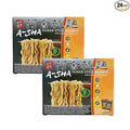 A-Sha Healthy Ramen Noodles - Original Sauce Pack Included Premium Air Dried Instant Noodles - 24 Packs 3.35oz each