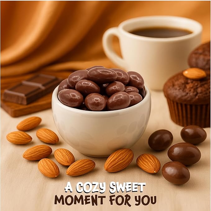 Milk Chocolate Almonds - 2 Pound Bulk Pack - Whole Dry Roasted Milk Chocolate Covered Almonds - Candy for Office Buffets Snacking &amp Gifting - Classic Snack Nuts