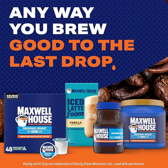 Maxwell House Original Roast Medium Roast K-Cup Coffee Pods 48 ct Box