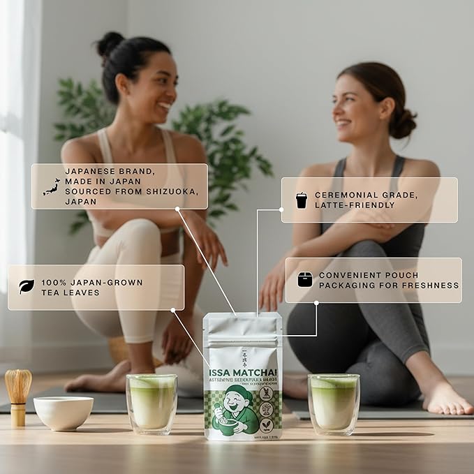 ISSA MATCHA! Ceremonial Grade Matcha Powder 30g - First Harvest Shizuoka Japan Unsweetened No Fillers for Lattes &amp Iced Matcha.