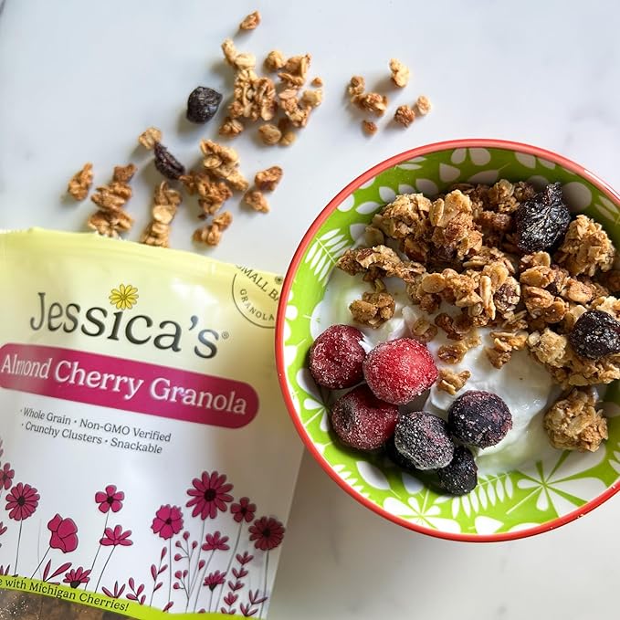 Jessica’s Almond Cherry Granola - Handmade Non-GMO Gluten-Free Whole Grain 11oz (3 Pack)