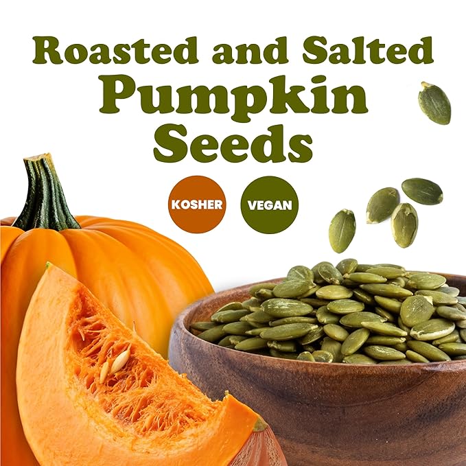 Food to Live Dry Roasted Pumpkin Seed with Himalayan Salt 2 Pounds– Oven Roasted Pepitas Lightly Salted No Oil Perfect for Baking and Salads Keto Vegan Kosher Bulk