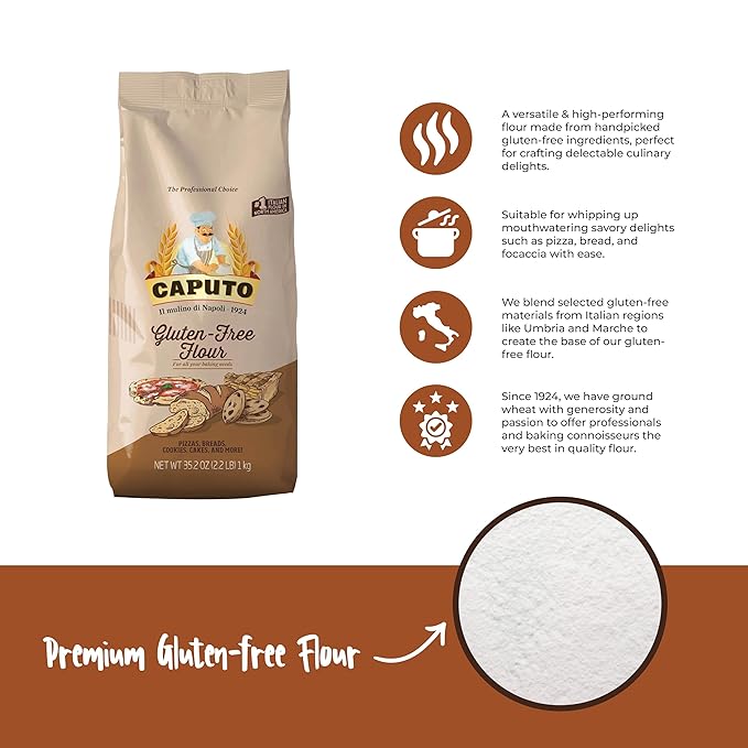 Antico Molino Napoli Antimo Caputo Pizza Flour Gluten Free 2.2 Pound (Pack of 2)
