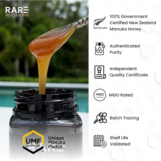 Rare New Zealand Manuka Honey UMF 20+ | MGO 830+ | Premium Monofloral Honey 8.8oz (250G) | UMF Certified