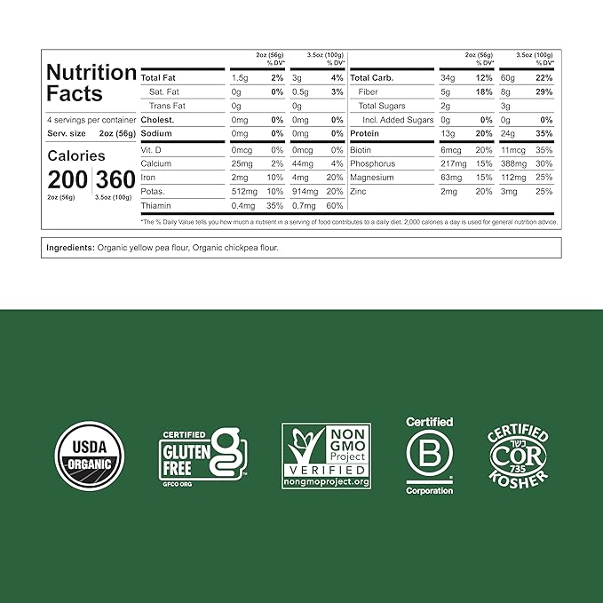 Chickapea Organic Chickpea Pasta - Spaghetti - 8 oz (Pack of 6)