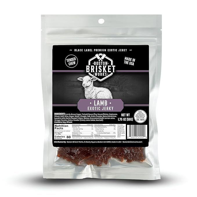 LAMB JERKY - Premium Artisan Meat - Gourmet Foodie Snack - Unique Meat Lover Gift for Men Dad - Savory High Protein Present