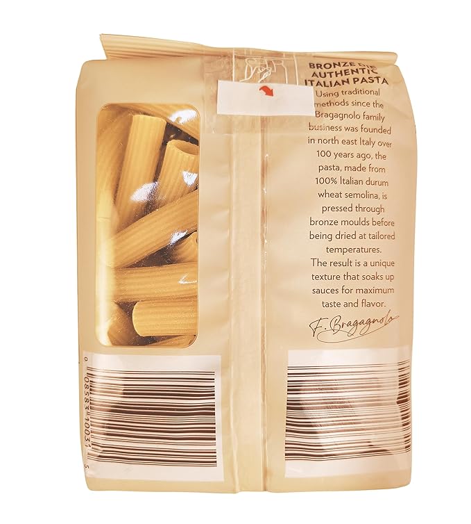 Sample Pack 2(Pastificio Bragagnolo) 1 Pound Bag of Spaghettoni 805 1 Pound Bag of Rigatoni 843 1 Pound Linguine 811 Bronze-Drawn 100% Italian Pasta Made with Durum Wheat Semolina Flour Non GMO
