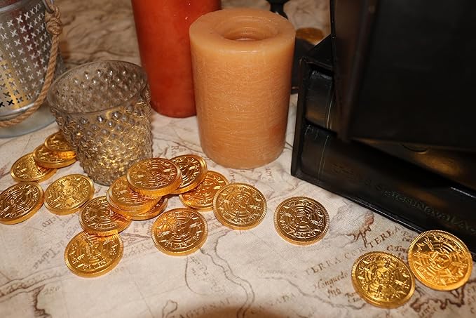 Pirate Chocolate Doubloons – 3 lb Bulk Box 240 Belgian Milk Chocolate Coins Foil Wrapped Candy – Kosher OUD Crush-Proof Packaging – Foiled Again!