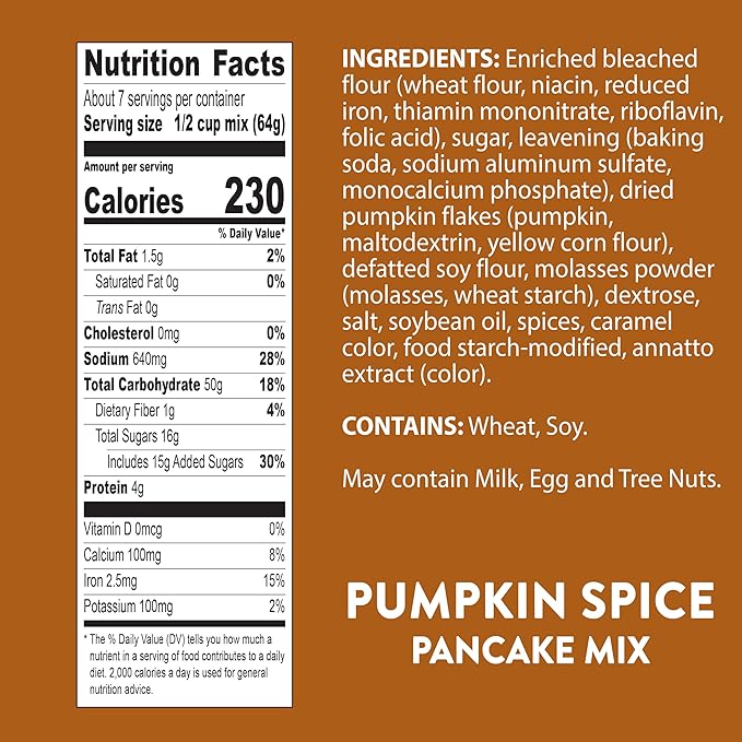 Krusteaz Light &amp Fluffy Pumpkin Spice Complete Pancake Mix 16-Ounce Boxes (Pack of 8)