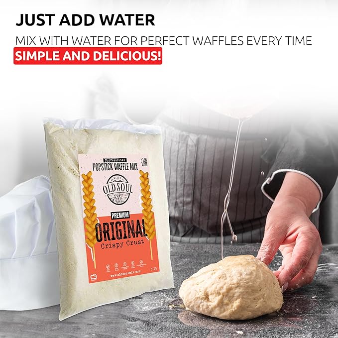 OldSoul Professional Popstick Waffle Mix | Crispy | Stick Waffles Dough Mix | Original Flavor | 5 lbs | 112 Waffles (5 Lbs Traditional)