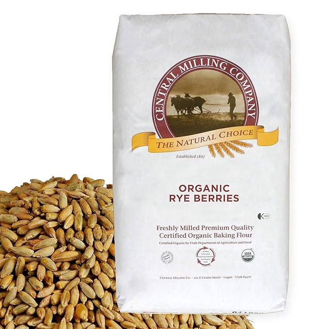 100% Organic Rye Berries - 25 lbs