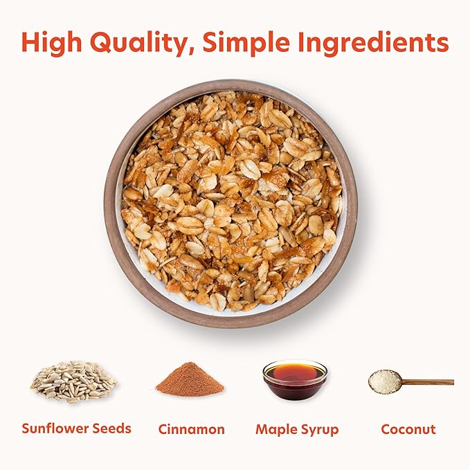Virtue Foods Bulk Granola Original 10 lb Resealable Bag - Healthy Cereal Topping with Sunflower Seeds Cinnamon Maple Syrup Coconut Oil - Nut Free Gluten Free Soy Free Dairy Free Seed Oil Free