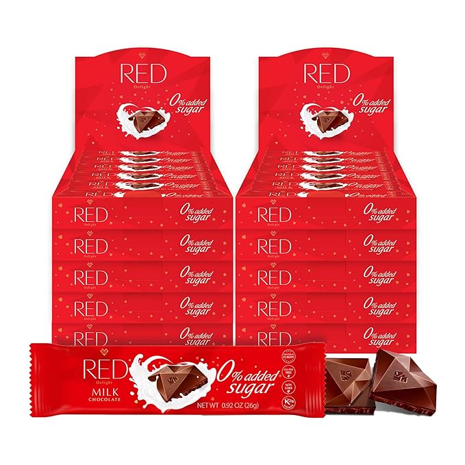 RED Delight®™ Milk Chocolate 12 Count Box of Grab N Go Travel Size Bars (0.92 Ounces Each) (10 Boxes - Total of 120 Bars)