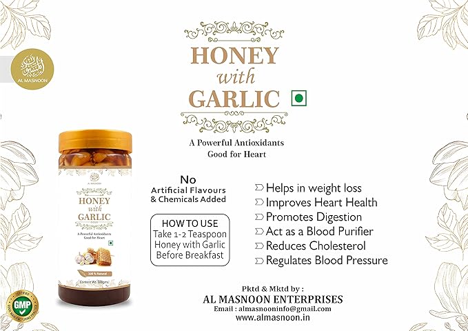 AL MASNOON Honey With Garlic 500G