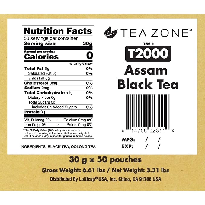 Tea Zone Classic Assam Black Tea - Case 50 x 1oz Bag