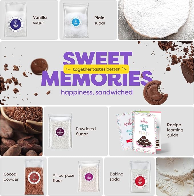 Baketivity Kids Baking DIY Activity Kit - Bake Delicious WhoopiePie with Pre-Measured Ingredients – Best Gift Idea for Boys and Girls Ages 4-12