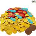 The Dreidel Company Hanukkah Chocolate Gelt 96-Pack Mesh Bags of Milk Chocolate Coins Kosher Certified Dairy Dreidel and Menorah Design Chanukah Coins