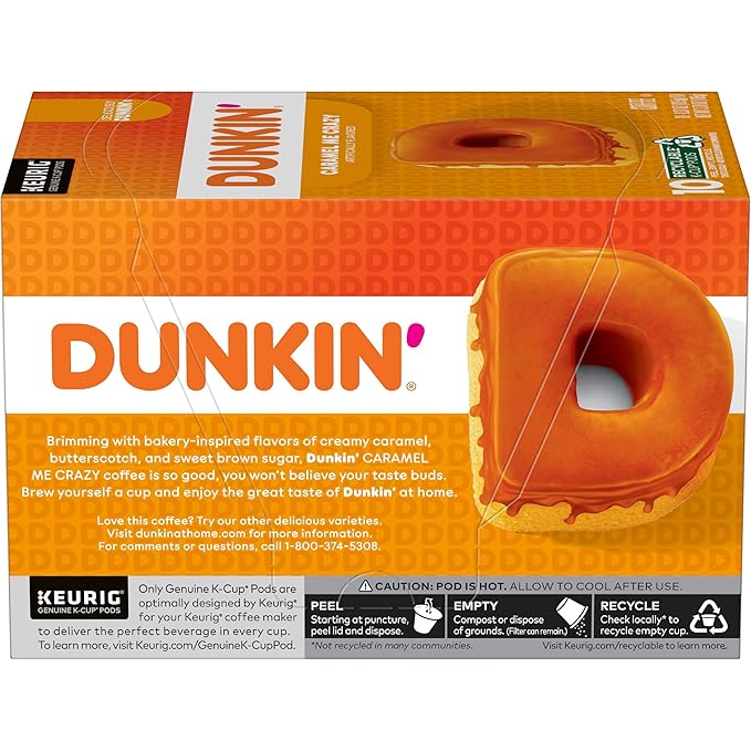 Dunkin' Caramel Me Crazy Flavored Coffee 60 Keurig K-Cup Pods