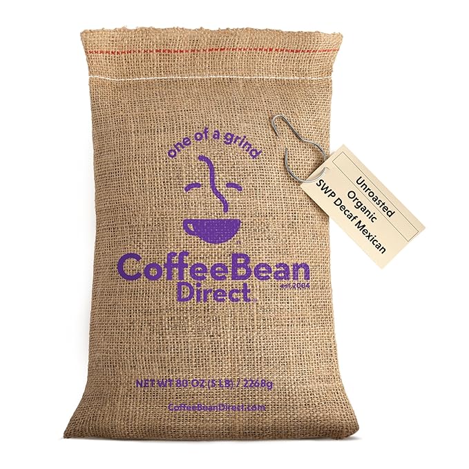 Coffee Bean Direct Unroasted Organic SWP Decaf Mexican 5 Pound (Pack of 1)