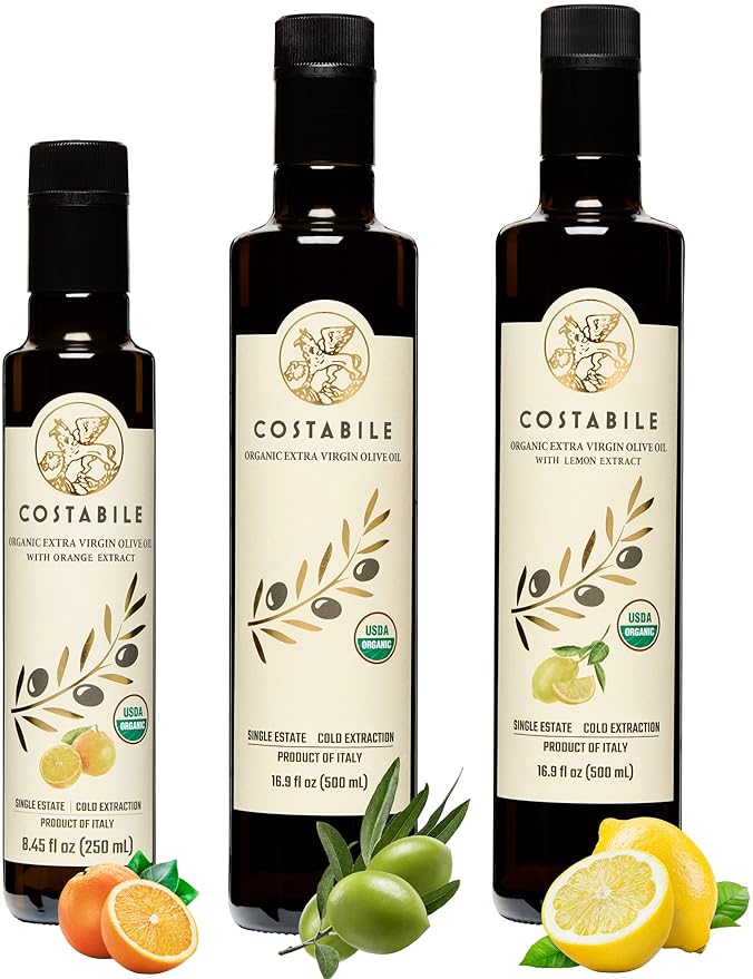 Lemon &amp Orange Infused Olive Oil &amp Medium Intensity Classic Blend. Ideal for healthy dressing salads and baking - COSTABILE