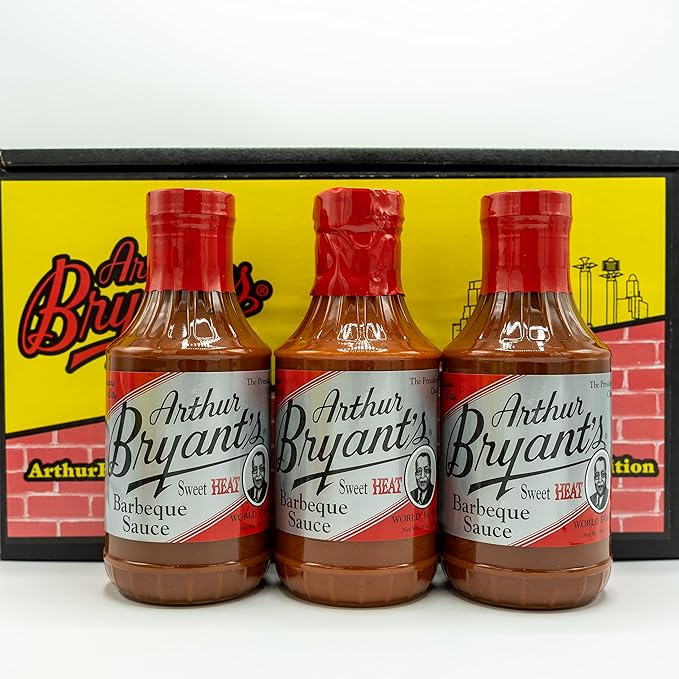 Arthur Bryants BBQ Sauce (Sweet Heat) — BBQ Sauce Natural Spicy Flavor — Zesty &amp Hot Barbecue Flavor — Best BBQ Sauce for BBQ Lovers (18 Oz Pack of 3)