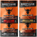 BEEFCAKE Jerky Mixed Favorites Pork &amp Beef Jerkey Variety Pack Premium Snacks 9 Gram of Protein &amp 100 Calories 2.7 Oz | Pack of 4