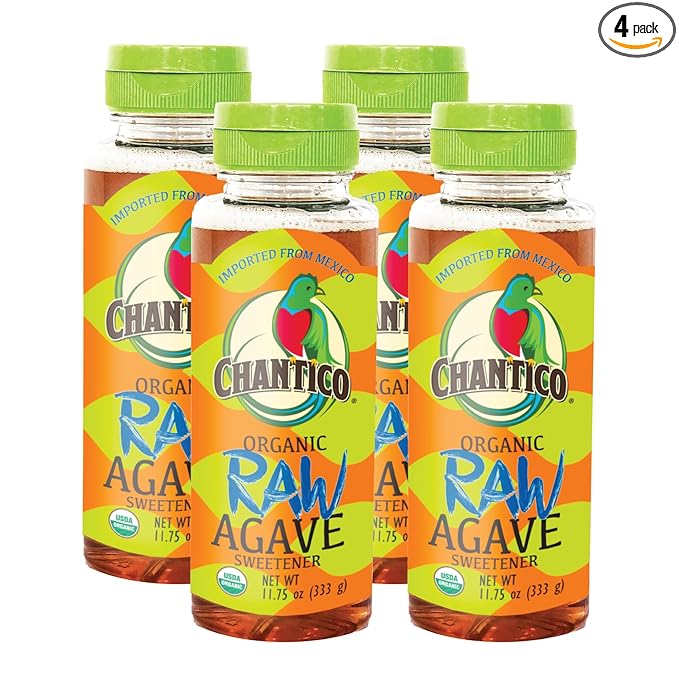 Chantico Agave Organic Sweetener (333g of each 4 pack Raw) Diabetes-friendly Easy addition to tea coffee and baked goods
