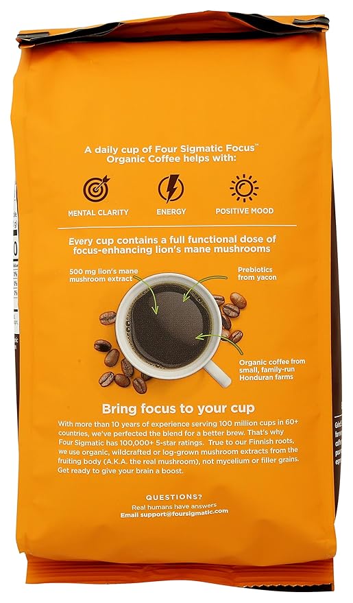 Four Sigmatic Organic Focus Whole Bean Coffee 20 Ounce