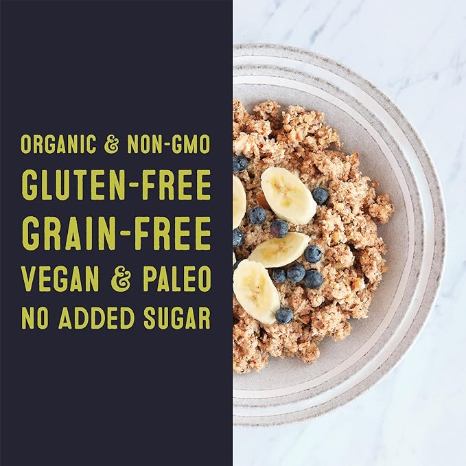 Wella Cereal Oatmeal Alternative Gluten-Free Breakfast Hot Cereal Grain-Free Paleo Organic Vegan High Protein Superfood Plant-Based Non-GMO Low in Net Carbs Single-Serve Cups Apple Cinnamon Flav