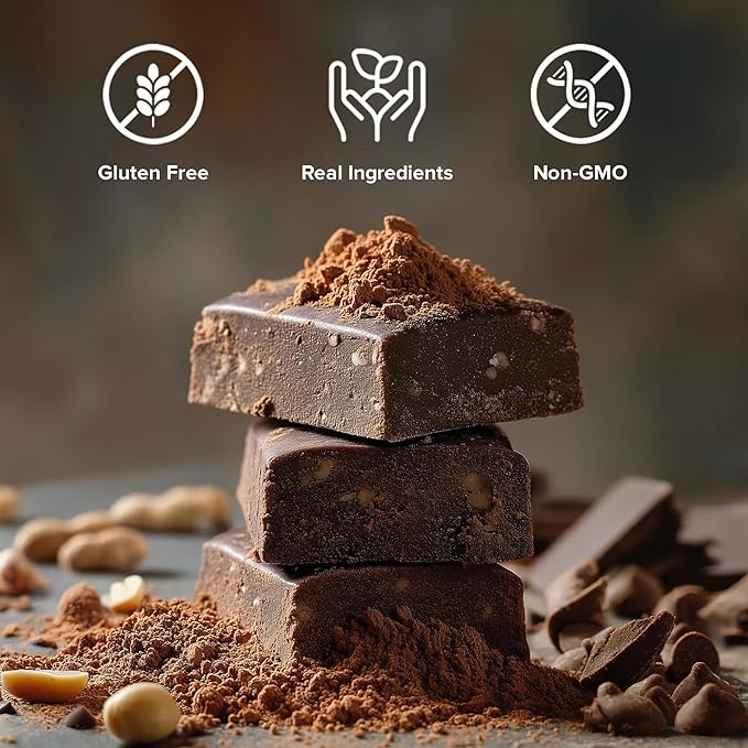 NEOBAR 9g Plant-Based Protein Fruit and Nut Bars - Vegan Snack Bars Gluten Free Dairy Free Snacks No Preservatives No Refined Sugars Added Non-GMO | Peanut &amp Chocolate 12 Count