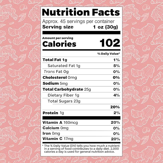 Fuel by Nature Dried &amp Crystallized Ginger Healthy Snack High Energy Treats for Snacking Bulk Dried Candied Ginger 3 lb