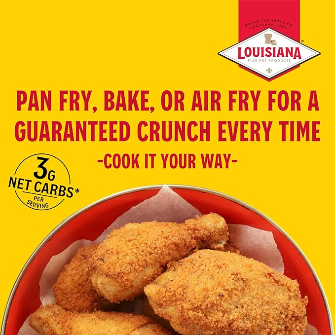 Louisiana Fish Fry Products Classic Fried Chicken Keto Seasoned Coating Mix – 5 oz Pack of 6 – Bake Deep Fry &amp For Use in Air Fryer – Delicious &amp Crunchy Texture