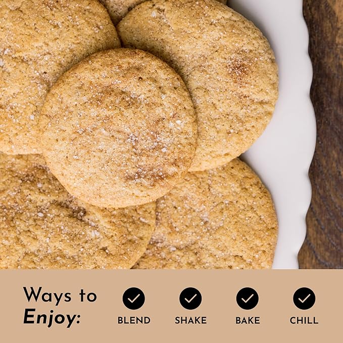 JUST INGREDIENTS Snickerdoodle Protein Powder - Grass-Fed Whey Plant Proteins Cinnamon Vanilla - 30 Servings