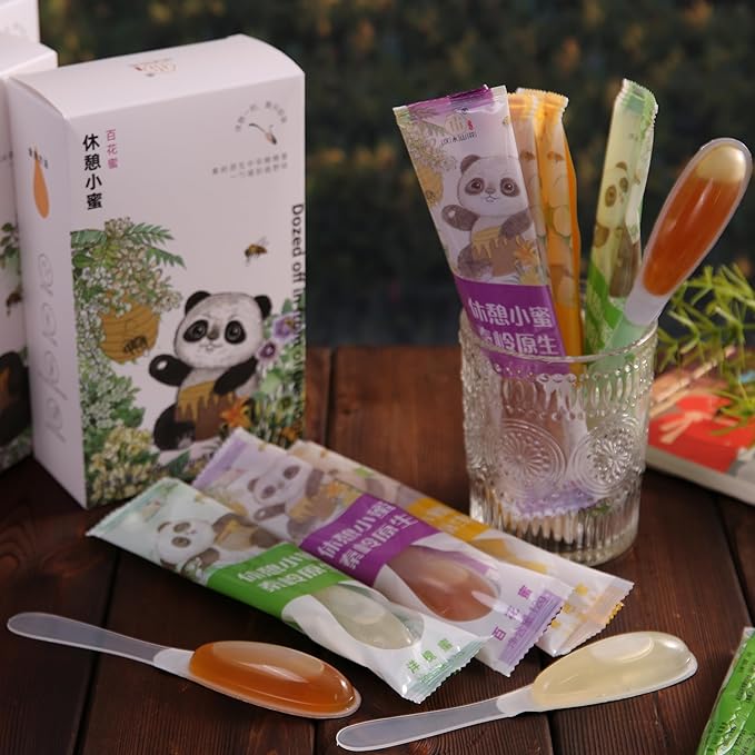 MEIMIDUO 1 box of 9 bags of honey bars - from a pure beekeeping farm without additives. Independent disposable spoon packaging clean and hygienic ready to eat super portable. Very suitable for lov