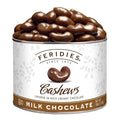 FERIDIES Milk Chocolate Covered Cashews - 18oz Vacuum Tin