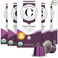 Cru Kafe Dark Roast USDA Organic Espresso Coffee Capsules (50 Pods) Fairtrade Coffee Pods Compatible with Nespresso Original Line and Pixie Machines