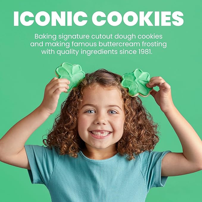 Cheryl's Cookies® Shamrock Cookies with 12 Buttercream-Frosted Sugar Cookies Individually Wrapped St. Patrick's Day Gift for Loved Ones Family Friends Coworkers