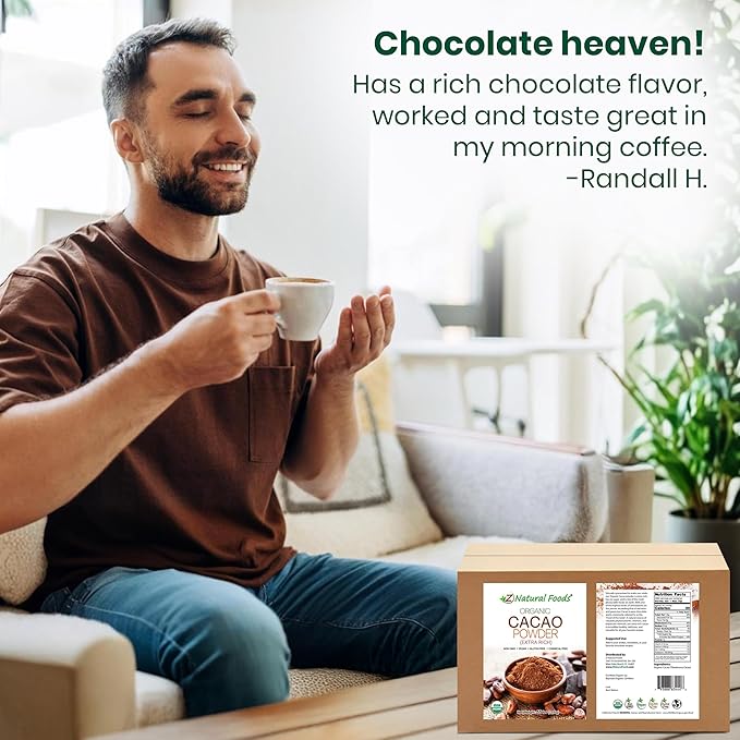 Premium Organic Cacao Powder - 55 lbs - Extra Rich - The Essence of Dark Chocolate - Product of Switzerland - 100% Pure Cold-Pressed Vegan Non GMO Gluten Free Kosher