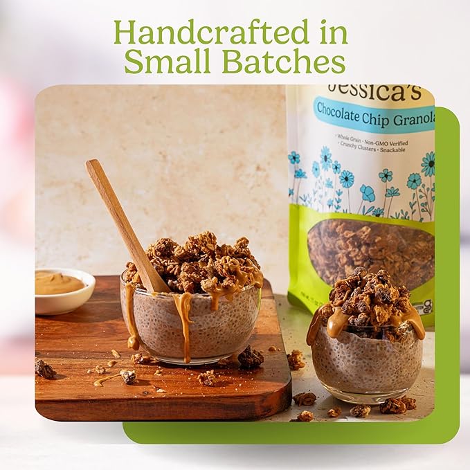 Jessica’s Chocolate Chip Granola - Handmade Non-GMO Gluten-Free Whole Grain 11oz (3 Pack)