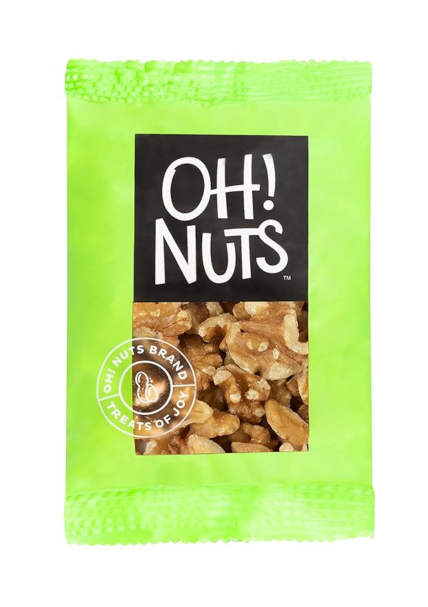 Oh! Nuts Walnuts Raw Individual Nut Snacks for On-the-Go - 12 Convenient Nut Snacks for School - Bulk Nuts Variety - Individual Packs (1.5 oz Each)