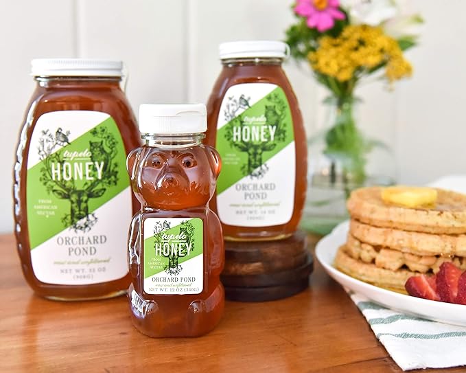 Orchard Pond Tupelo Honey - Rare Harvest from White Ogeechee Tupelo Trees Handcrafted in North Florida 100% Pure &amp Unheated 16 Ounces