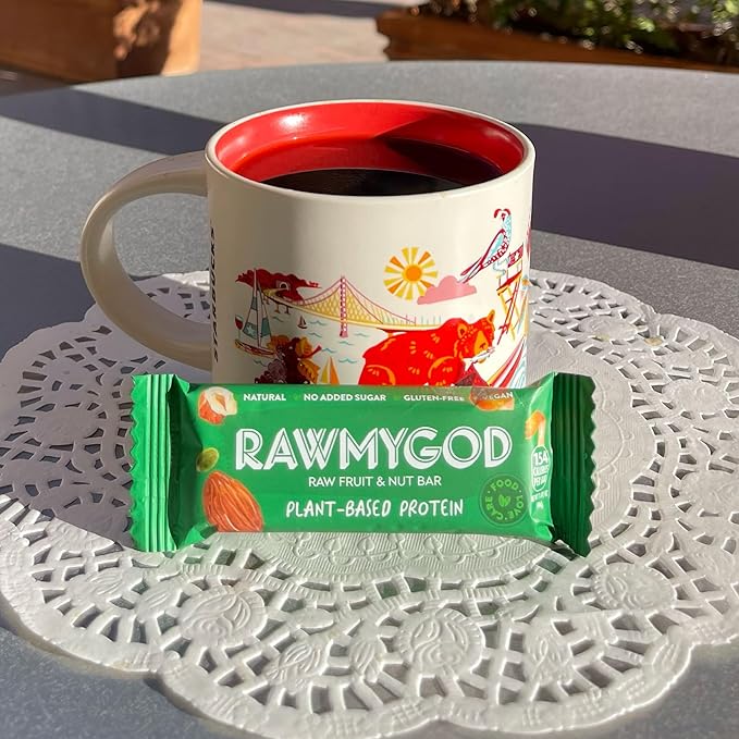 RAWMYGOD Fruit and Nut Bars Good Source of Protein (4.8g 12% protein content) Gluten Free Vegan No Added Sugar (16 bars Fruit &amp Nuts)