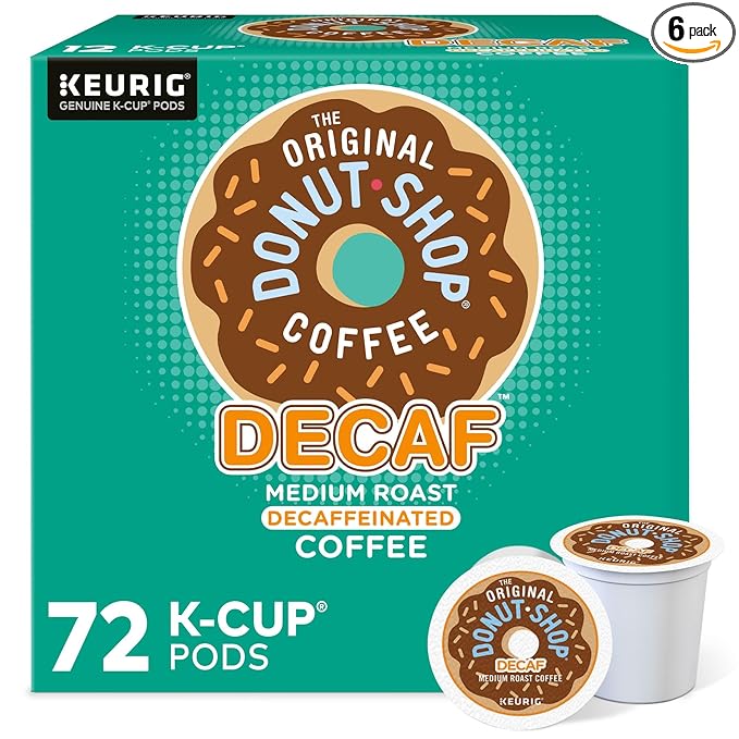 The Original Donut Shop Decaf Keurig Single-Serve K-Cup Pods Medium Roast Coffee 72 Count
