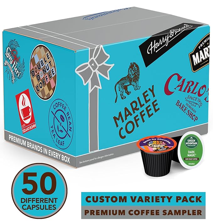 Coffee Variety Pack Sampler Single Serve cups for the Keurig K Cup Brewer 50 count