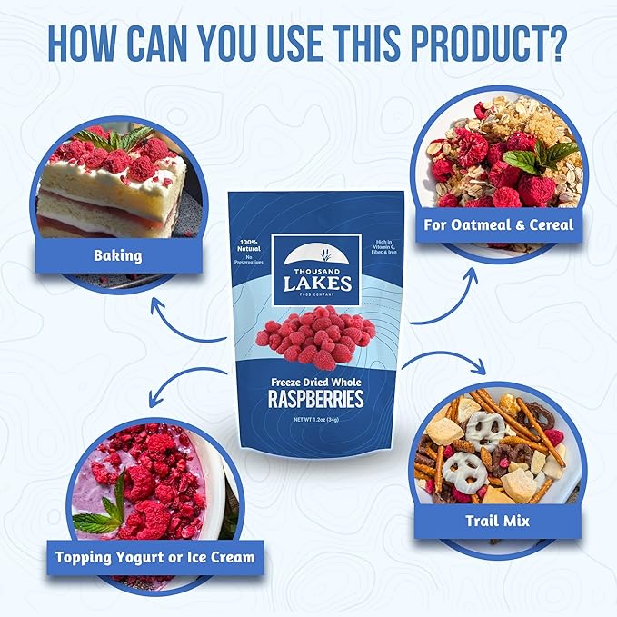 Thousand Lakes Freeze Dried Raspberries and Strawberries