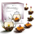 Creano Flowering Tea – Flower Tea Ball Gift set with 17oz Glass Teapot - Black tea