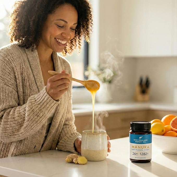 New Zealand Honey Co. Pure Manuka Honey | Manuka Honey UMF 26+ / MGO 1282+ | 17.6oz | 1.1 lb. (500g)