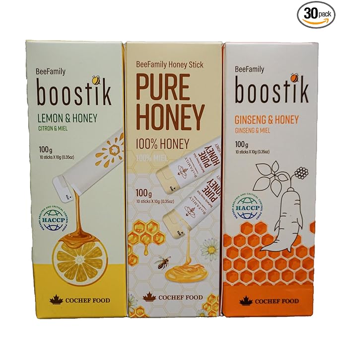 BeeFamily - Special-Tea Honey Stick Set 300g - Lemon Honey Pure Honey Ginseng Honey