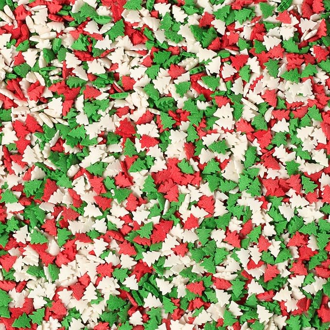 Christmas Sprinkles - 1.7 Pounds - Bulk Red and Green Tree Confetti - Holiday Sprinkles for Cookie Decorating - Christmas Jimmies for Gingerbread Cookies Baking Cupcakes
