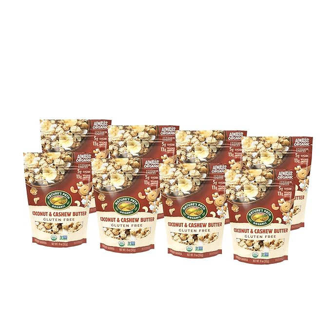 Nature's Path Organic Coconut &amp Cashew Butter Granola 11 oz (Pack of 8) Gluten Free Non-GMO